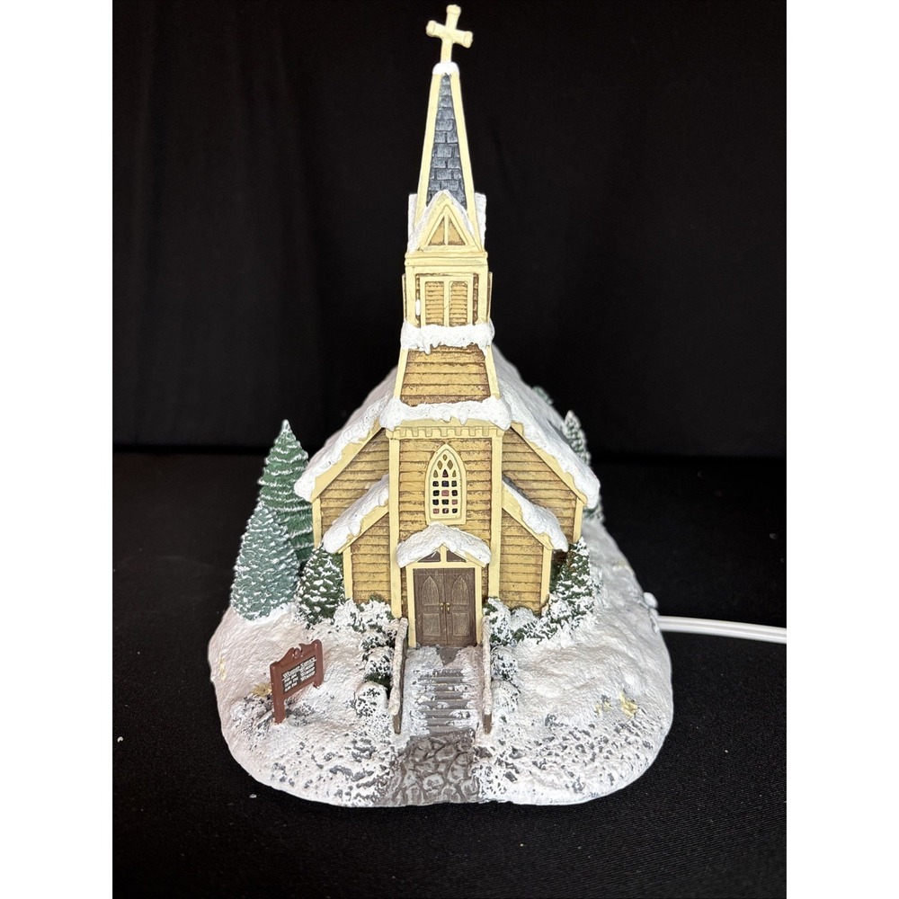 Terry Redlin Hawthorne Village - Birch Valley Church #A7835 w/ Replacement Light